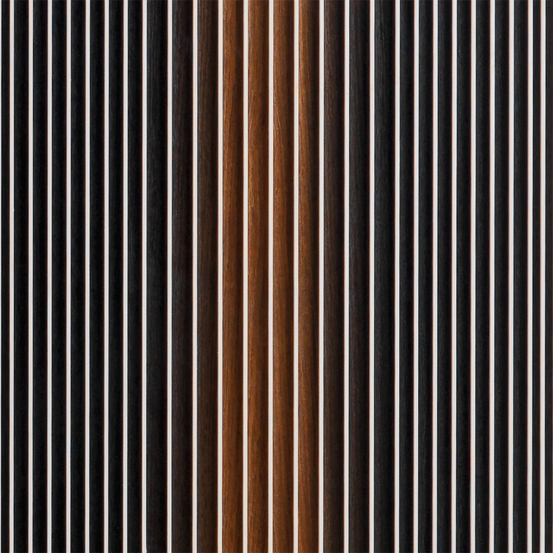 Rovere Termotrattato con inserti in HPL bianco